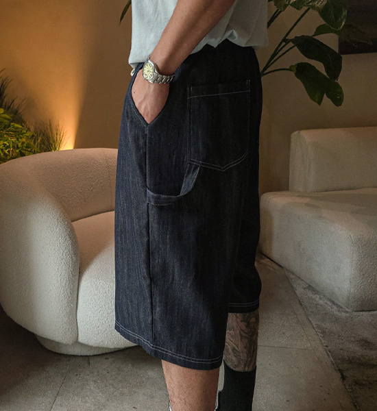 (XL-6XL)<br>스프리몽 Non-wash jeans Bermuda Banding Shorts