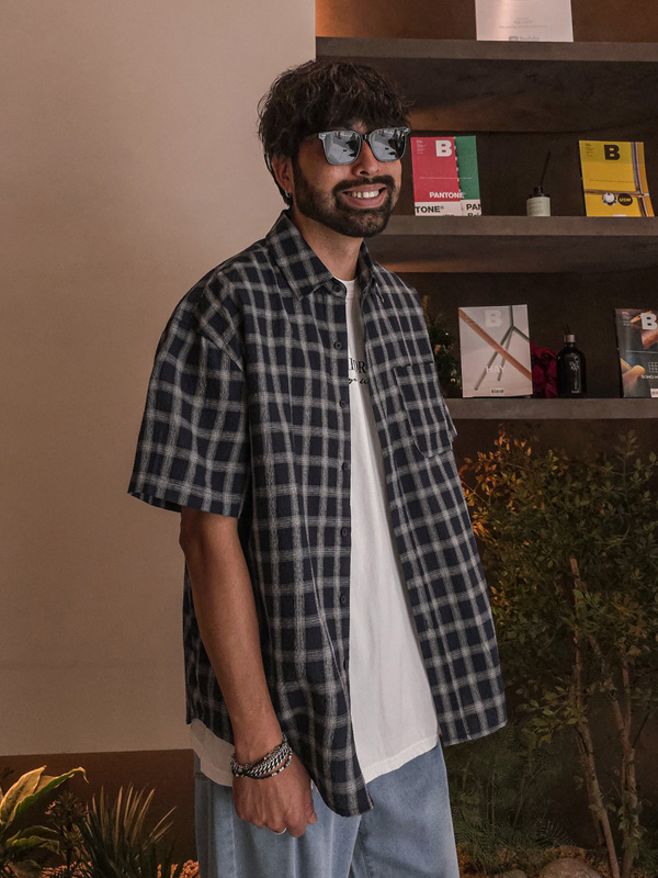 (XL-6XL)<br>하르만 checkered short-sleeved shirt 1733