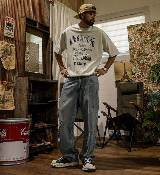 (28-40)<br>티라파타 Semi-wide fit denim pants 8952