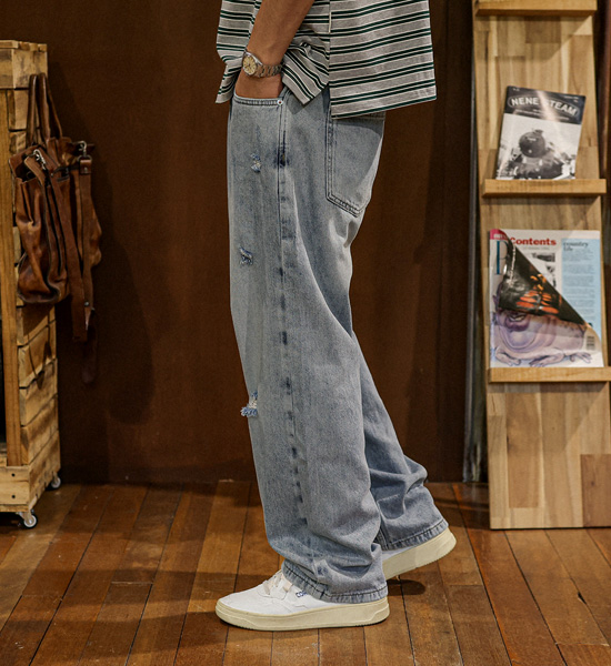 (28-40)<br>티라파타 Semi-wide fit denim pants 8952