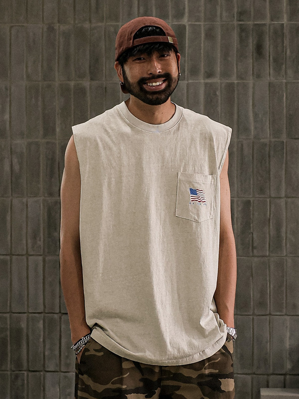 (XL-6XL)<BR>치르파노 pigment Sleeveless shirts