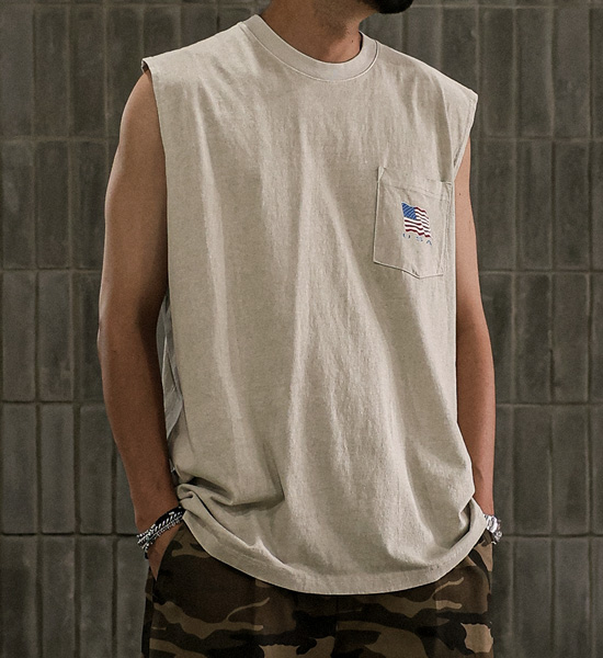 (XL-6XL)<BR>치르파노 pigment Sleeveless shirts