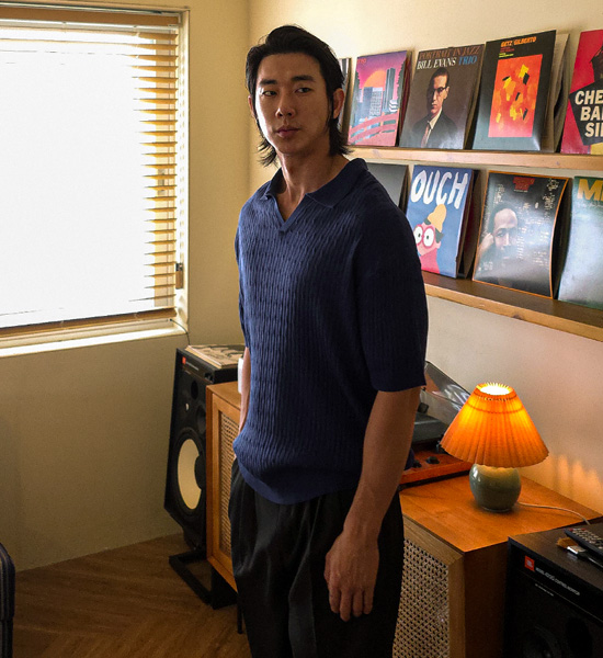 (L-5XL)<BR>마가니 Open Collar short-sleeved knitwear