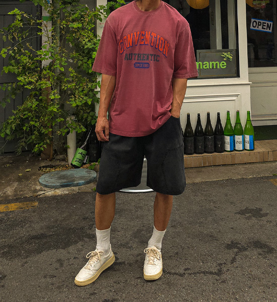 (XL-6XL)<BR>픽턴 pigment Short T shirts