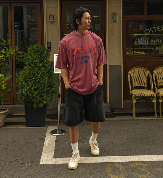 (XL-6XL)<BR>픽턴 pigment Short T shirts