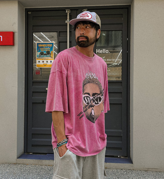 (XL-6XL)<BR>로차노 pigment Short T shirts T315