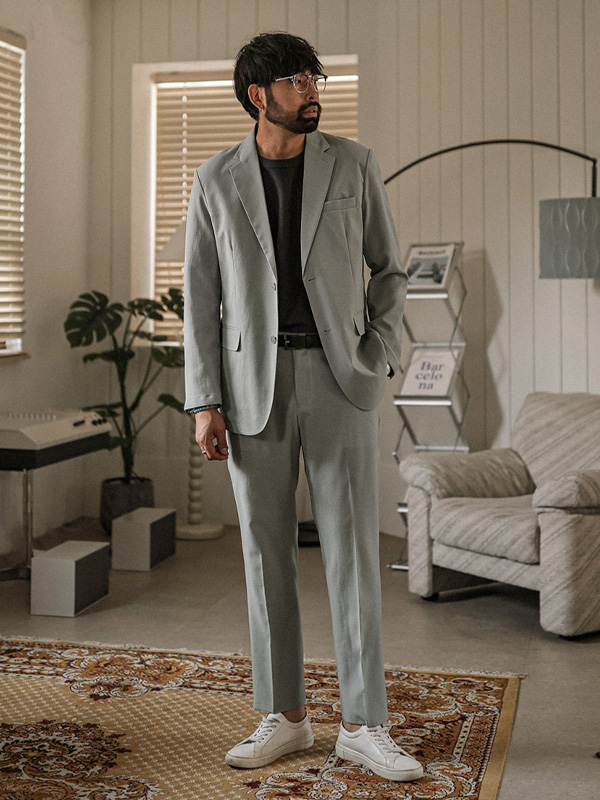 (M-4XL)<br>비스마야 Slim Fit 옆밴딩슬랙스