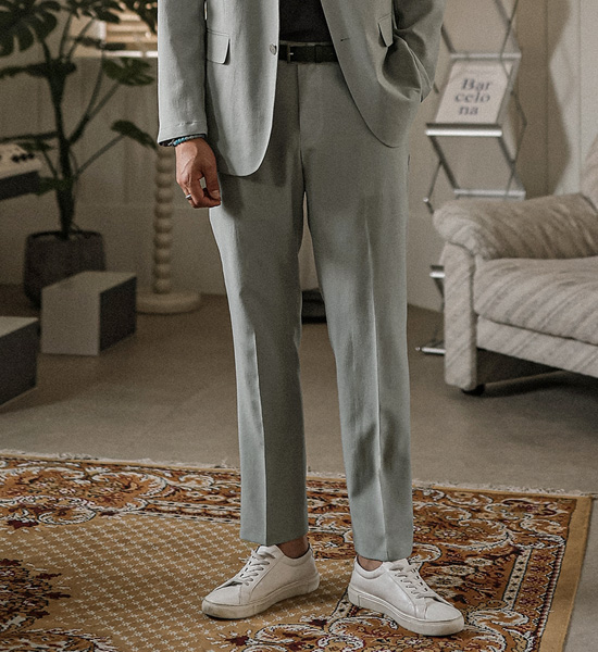 (M-4XL)<br>비스마야 Slim Fit 옆밴딩슬랙스