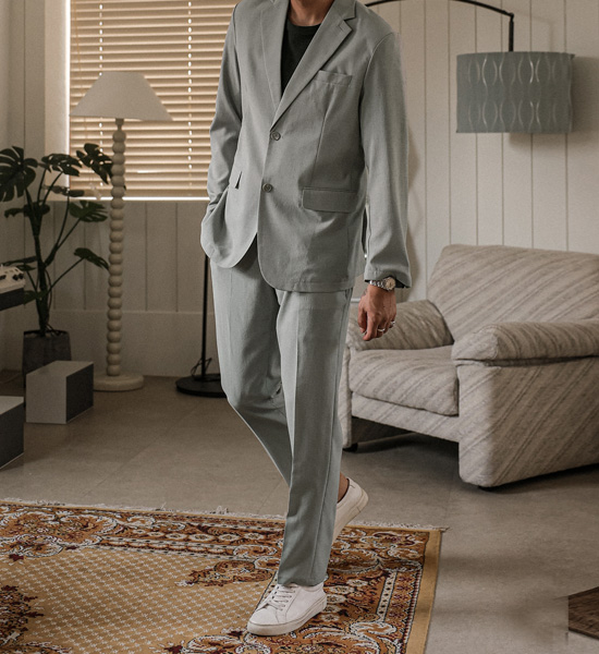 (M-4XL)<br>비스마야 Slim Fit 옆밴딩슬랙스