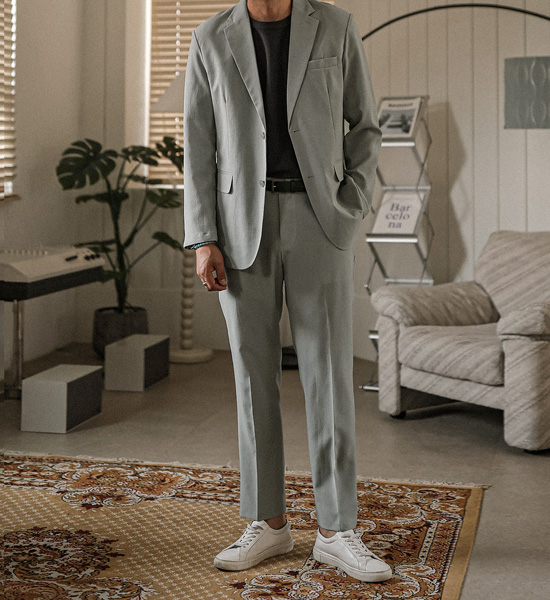 (M-4XL)<BR>알쿠르나 Jacket+비스마야 Slim Fit 옆밴딩슬랙스