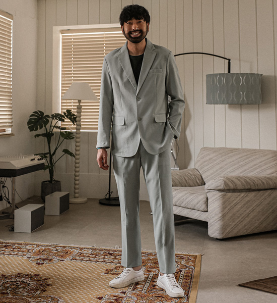 (M-4XL)<BR>알쿠르나 Jacket+비스마야 Slim Fit 옆밴딩슬랙스