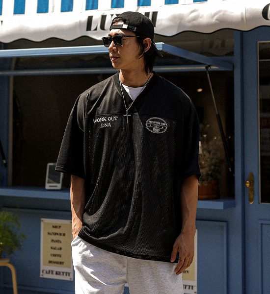 (XL-6XL)<BR>마다인 short-sleeved rugby shirt T041 <br><font color="#072c81"><B>[ W.DNA ]</B></font>