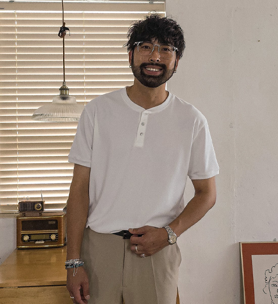 (L-5XL)<br>클라다보 Henley neck Short T shirts