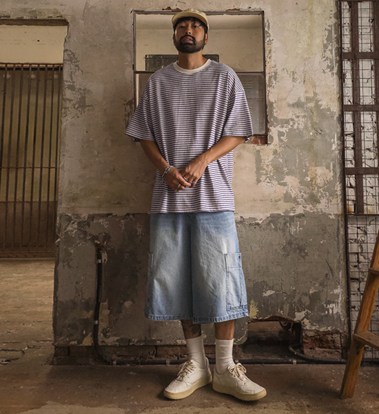 (XL-4XL)<br>슈베린 stripe Short T shirts