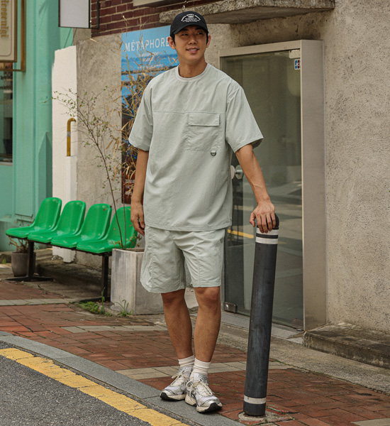 (L-4XL)<br>사우라슈 Short T shirts+바빈치노 Banding Shorts