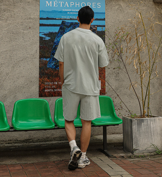 (L-4XL)<br>사우라슈 Short T shirts+바빈치노 Banding Shorts