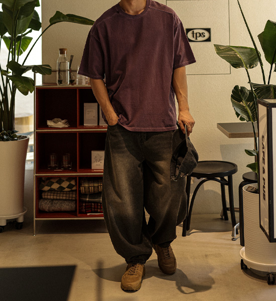 (XL-4XL)<br>라차리타 pigment Short T shirts