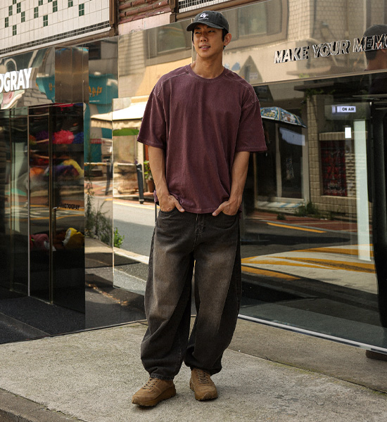 (XL-4XL)<br>라차리타 pigment Short T shirts