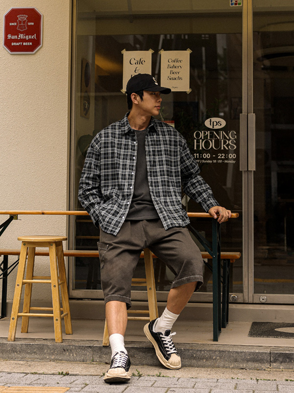 (XL-6XL)<BR>카파야탄 checkered shirt