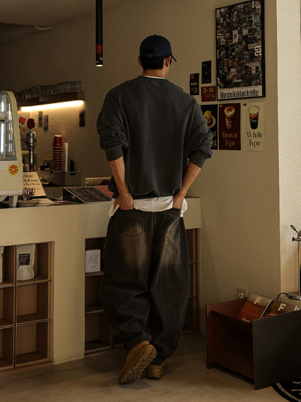 (30-46)<BR>바들렛 커브드 denim pants