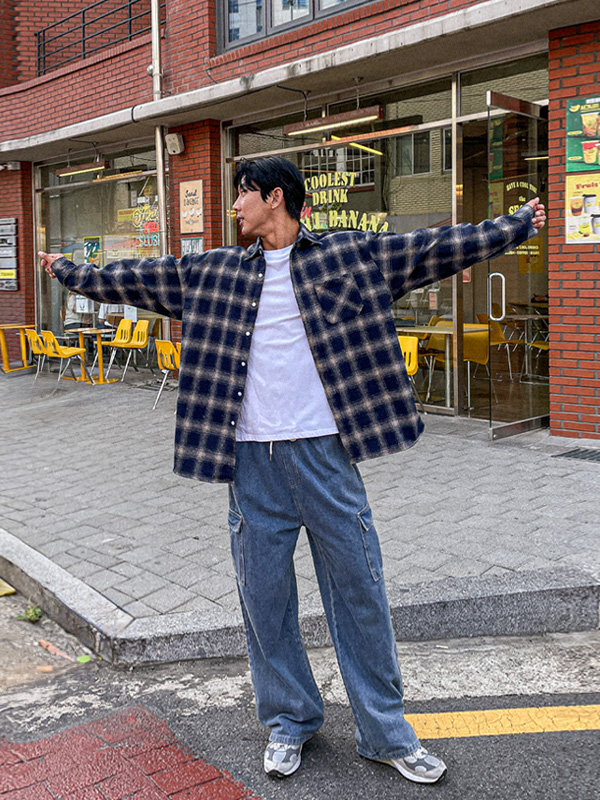 (XL-6XL)<BR>브리나티 checkered shirt