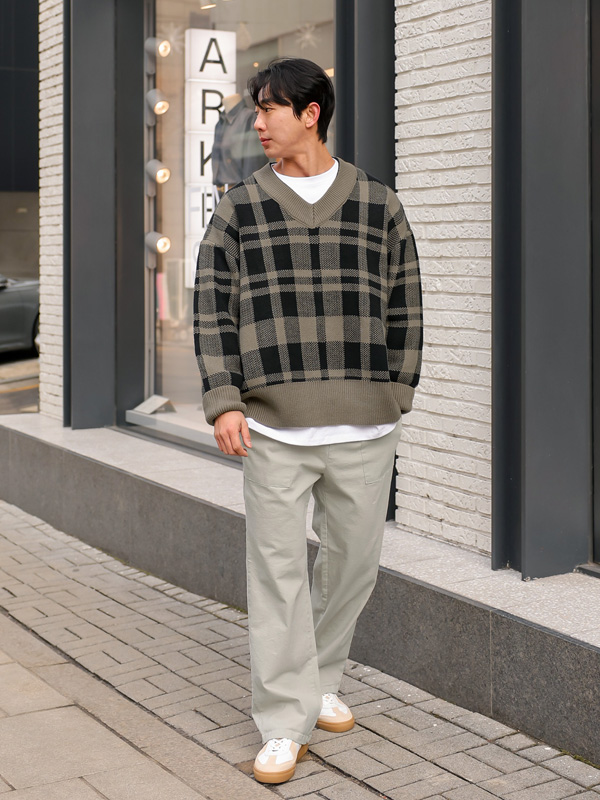 (L-5XL)<br>처음봤을때 Check Knit