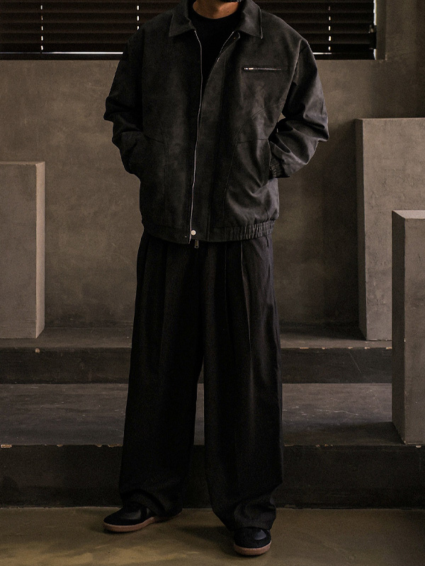 스토미오 Semi-wide fit Back banding Slacks