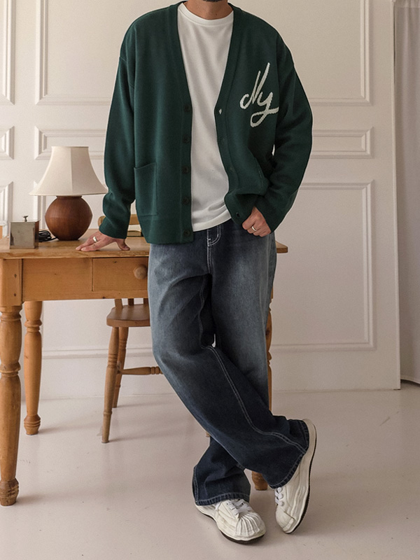 파포라스 Semi-wide fit denim pants 654