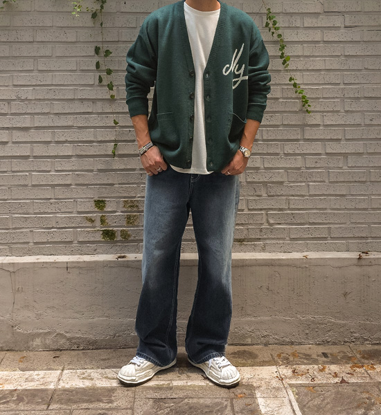 파포라스 Semi-wide fit denim pants 654