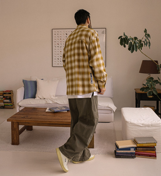 (XL-6XL)<BR>아라우 checkered shirt 2886