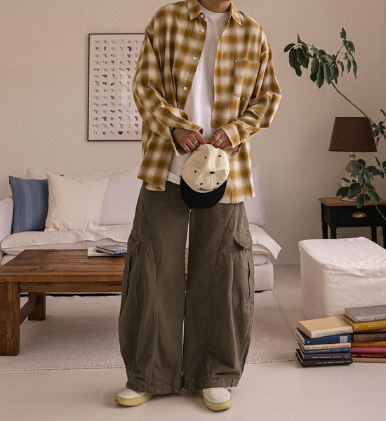 (XL-6XL)<BR>아라우 checkered shirt 2886