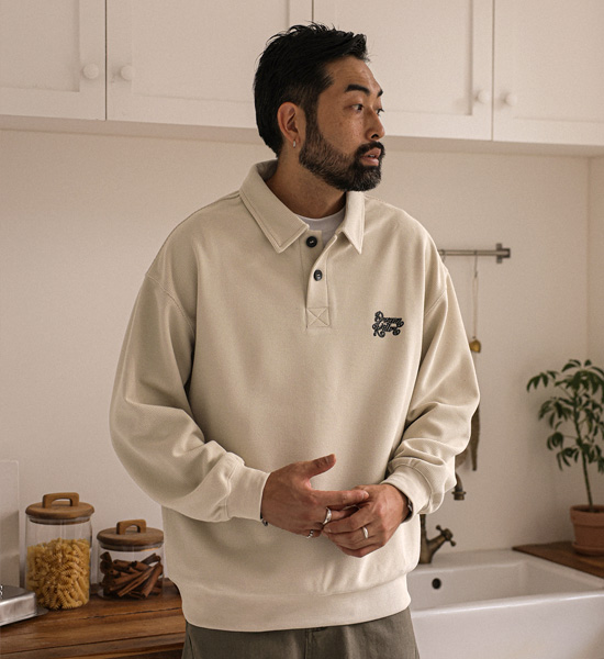 (M-6XL)<BR>바야즈 Waffle Polo 3383