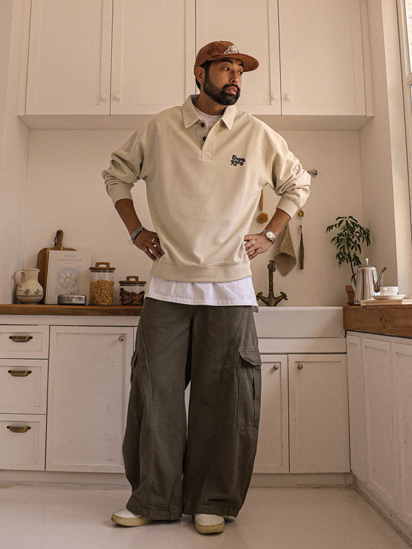 (M-6XL)<BR>바야즈 Waffle Polo 3383