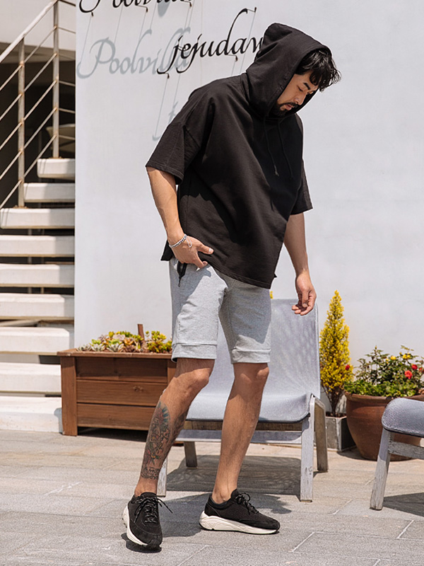 (L~5XL)<br>파라벨 hooded short-sleeved shirt