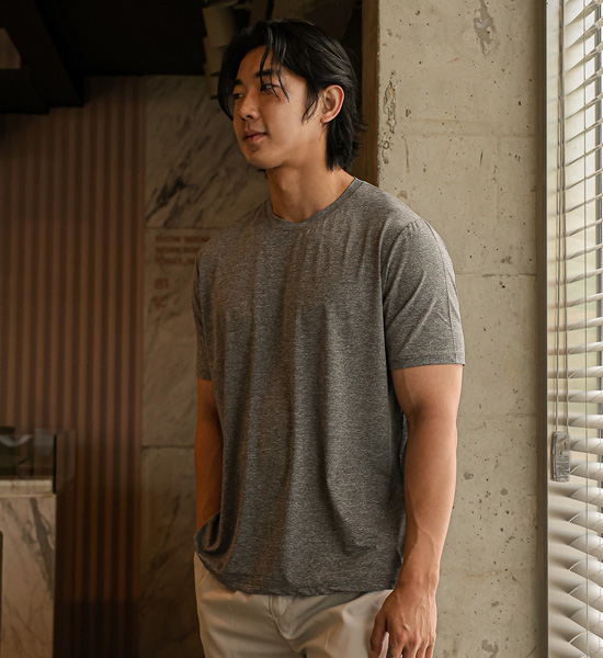 (M-6XL)<br>Cool 촉감 Functional Short T shirts<br><font color="#224f20"><B>*Select length (Basic,Long+6cm)</B></font>