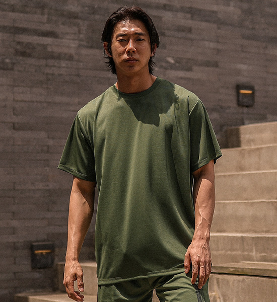 (M-6XL)<br>폼페이 mesh short-sleeved T-shirt<br><font color="#072c81"><B>[ W.DNA ]</B></font>