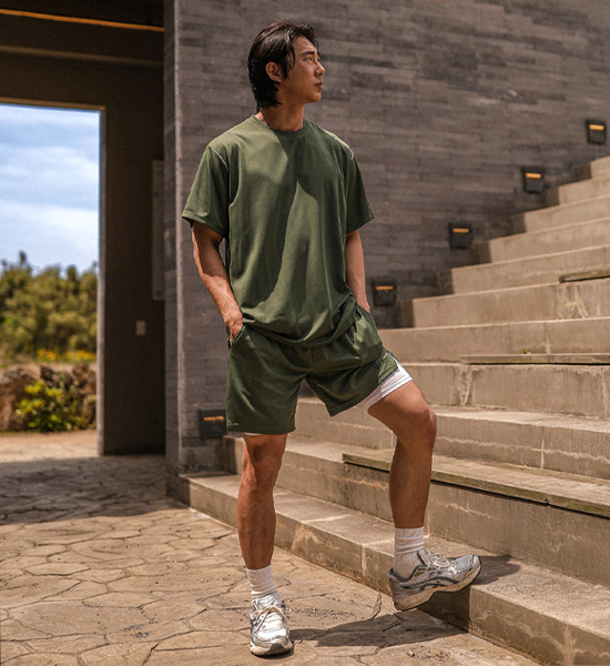 (M-6XL)<br>폼페이 mesh short-sleeved T-shirt<br><font color="#072c81"><B>[ W.DNA ]</B></font>