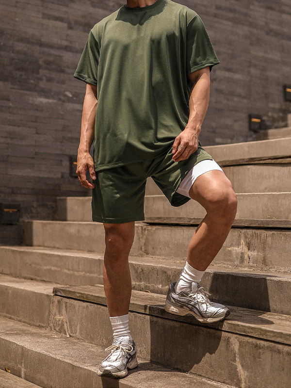 (M-6XL)<BR>폼페이 mesh short-sleeved T-shirt+해링턴 Mesh Banding Shorts<br><font color="#072c81"><B>[ W.DNA ]</B></font>