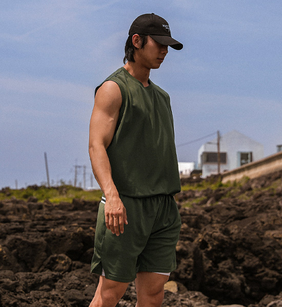 (M-6XL)<BR>키트 레터링 Mesh나시+해링턴 Mesh Banding Shorts<br><font color="#072c81"><B>[ W.DNA ]</B></font>