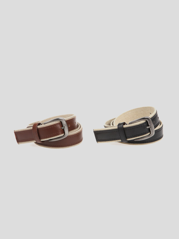 (Wearable up to 39 inches)<BR>그린랜드 canvas leather belt