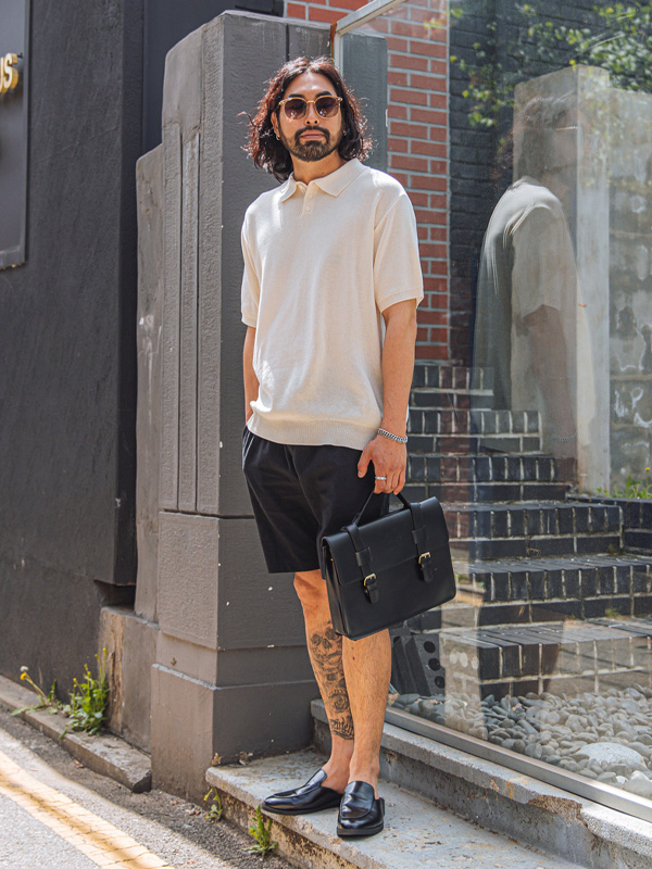 (L-5XL)<br>티오가 short-sleeved collar knitwear