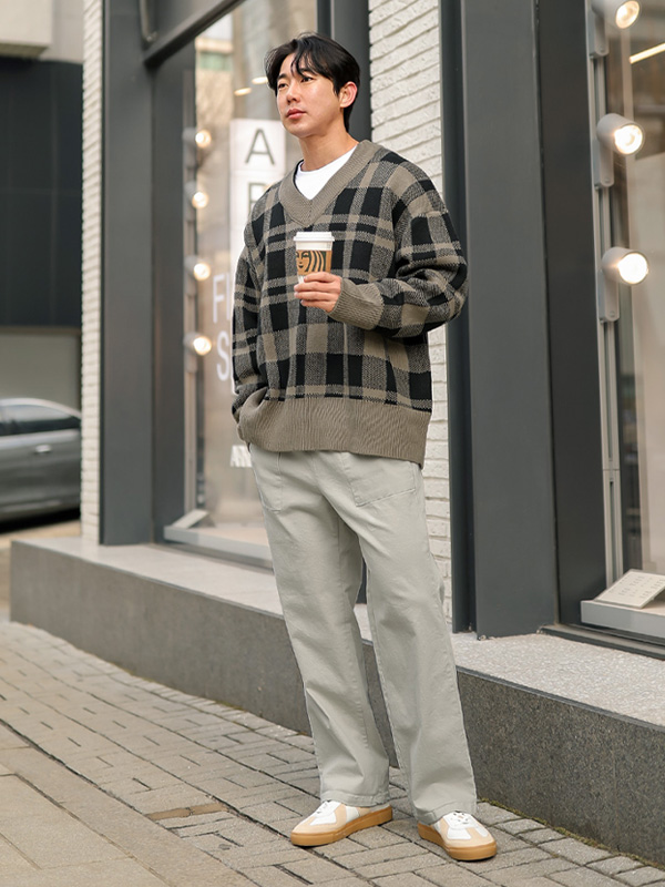(M-4XL)<BR>리치카투 standard fit banding pants