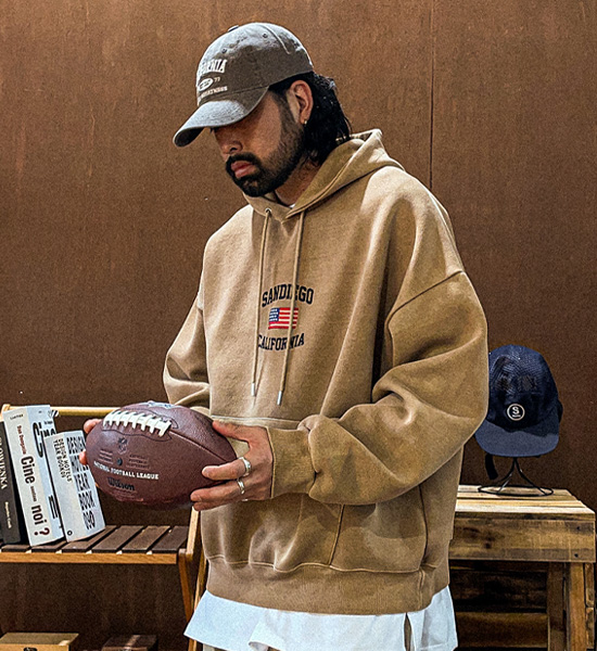 (XL-6XL)<BR>터니스버 pigment Hoodie <br><font color="#098a09"><B>Select length (Basic,Long+6cm)</B></font>