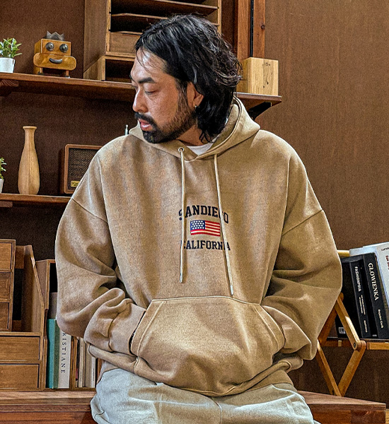 (XL-6XL)<BR>터니스버 pigment Hoodie <br><font color="#098a09"><B>Select length (Basic,Long+6cm)</B></font>