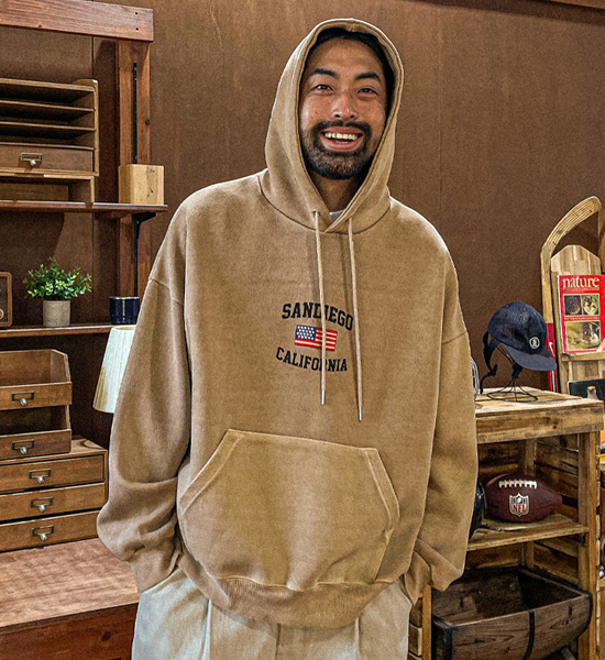 (XL-6XL)<BR>터니스버 pigment Hoodie <br><font color="#098a09"><B>Select length (Basic,Long+6cm)</B></font>