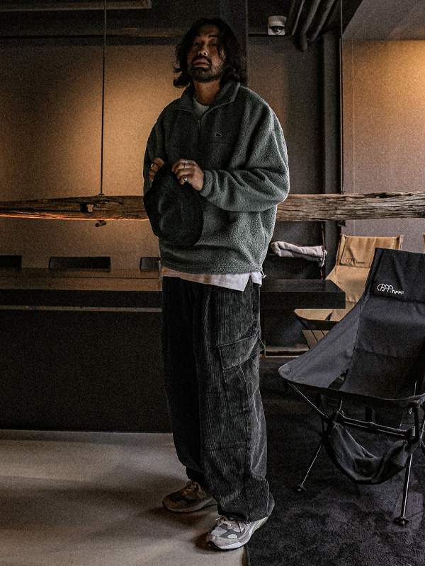 (XL-6XL)<br>노라이카 wide fit pigment 골덴카고 banding pants