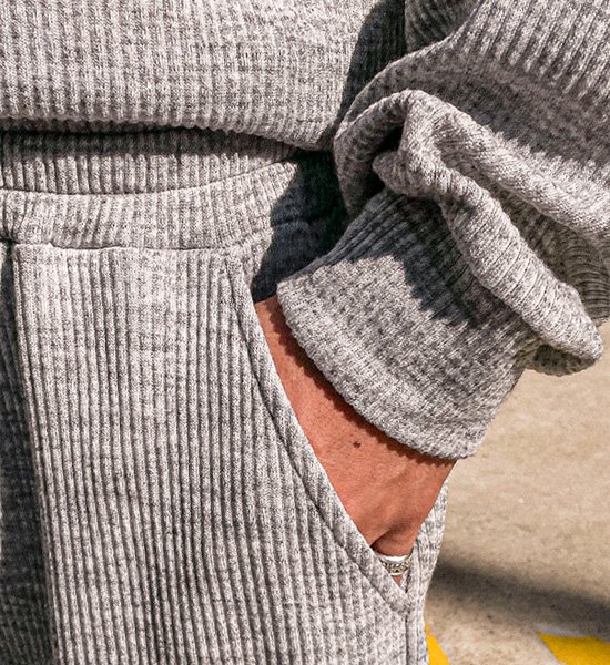 (XL-6XL)<BR>언파단 골지세트(맨투밴/half zip-up+banding pants)