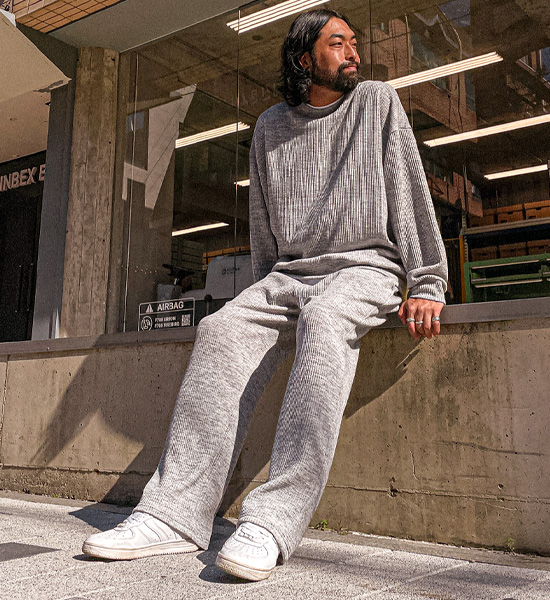 (XL-6XL)<BR>언파단 골지세트(맨투밴/half zip-up+banding pants)