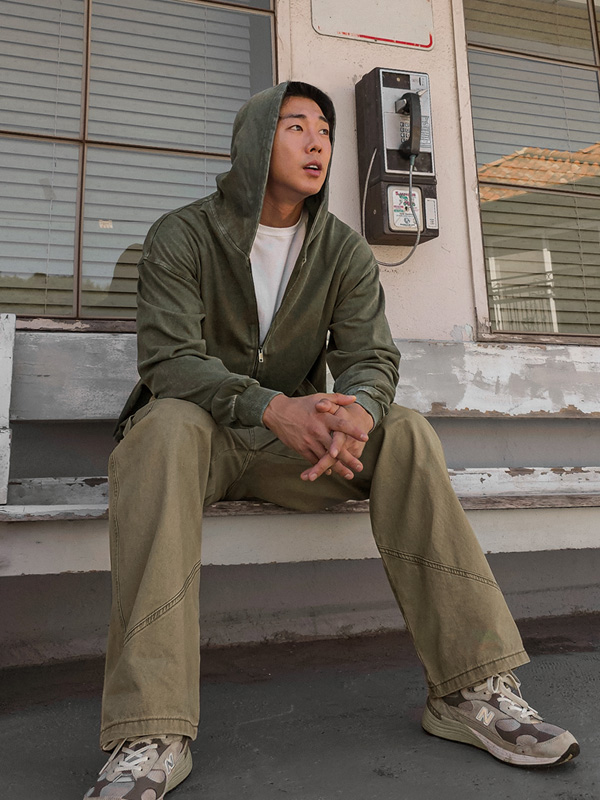 (M-5XL)<BR>파르타도 pigment Hoodies zip up