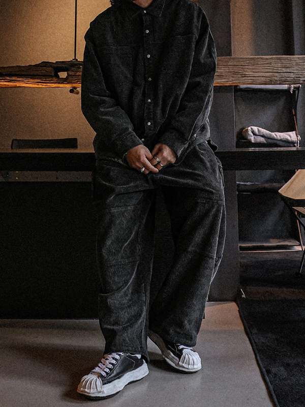 (XL-6XL)<br>쥬이카 pigment 골덴셔츠+노라이카 wide fit pigment<BR>골덴카고 banding pants